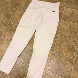 Nike Team Engineered Mens Baseball Pants White Medium Double Knee Open Hem